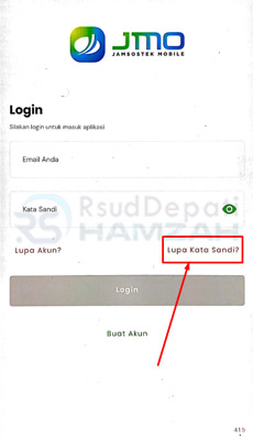 2. Klik Lupa Kata Sandi