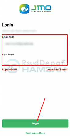 2. Login Dengan Email Kata Sandi