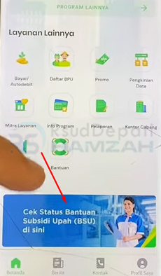 3. Klik Cek Status Bantuan Subsidi Upah BSU