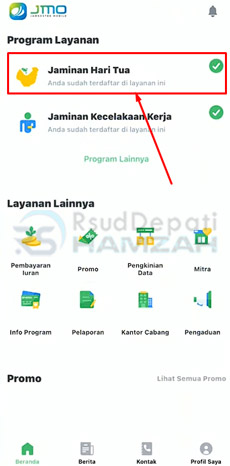 3. Pilih Jaminan Hari Tua