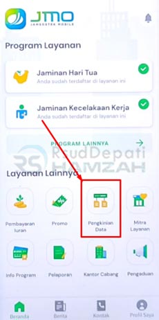 3. Pilih Menu Pengkinian Data