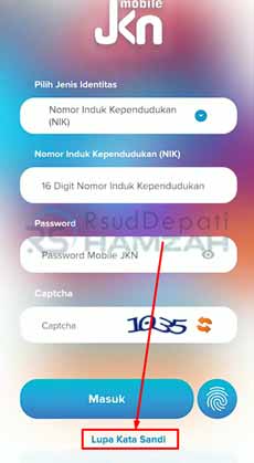 4. Klik Lupa Kata Sandi