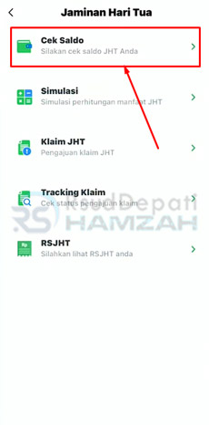 4. Pilih Cek Saldo