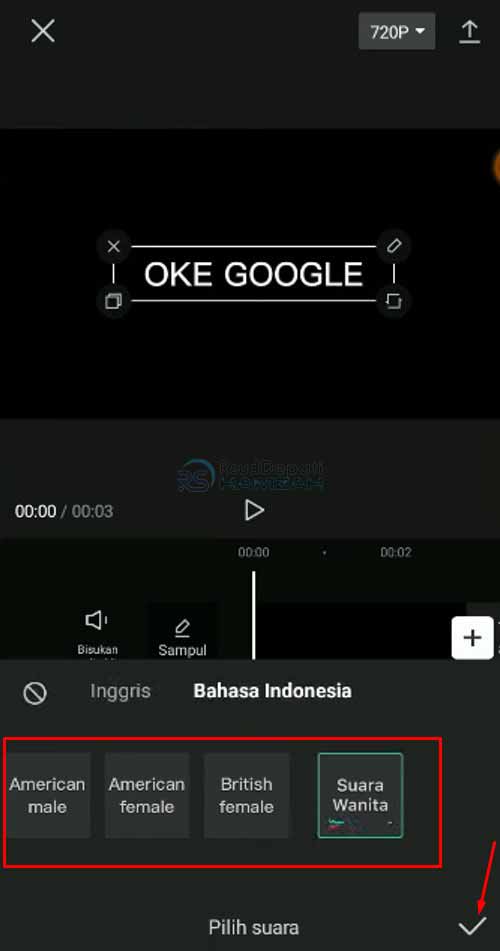 cara membuat suara google di capcut