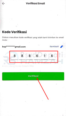 5. Masukkan Kode Verifikasi