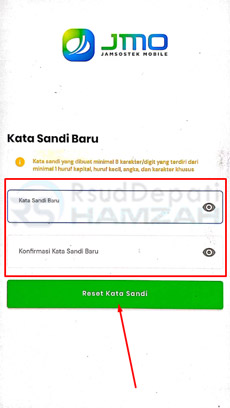 6. Buat Kata Sandi JMO Baru