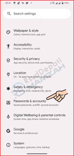 Pilih Password Accounts