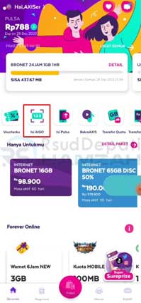 cara memasukan voucher Axis aigo