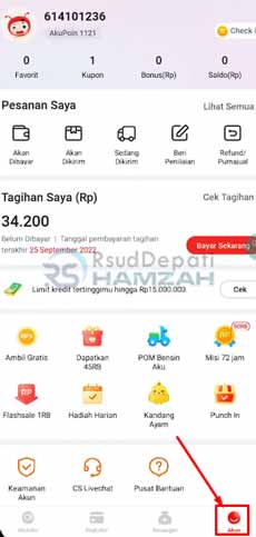 2. Pilih Menu Akun