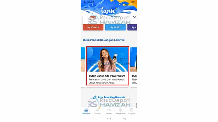 2. Pilih Menu Power Cash Untuk Cara Pijam Uang di Livin Mandiri