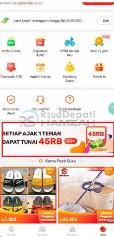 3. Pilih Menu Dapatkan Rp 45 Ribu