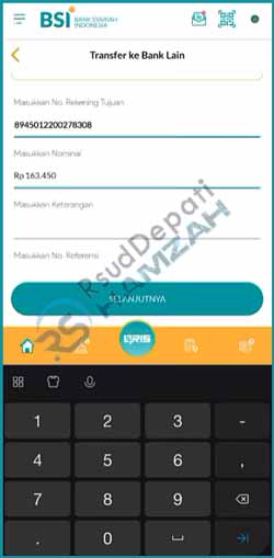 4 Input Bank Nominal Pembayaran Tagihan Iconnet di BSI Mobile