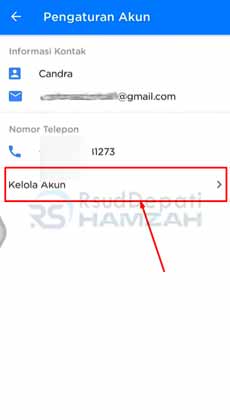 5. Klik Kelola Akun