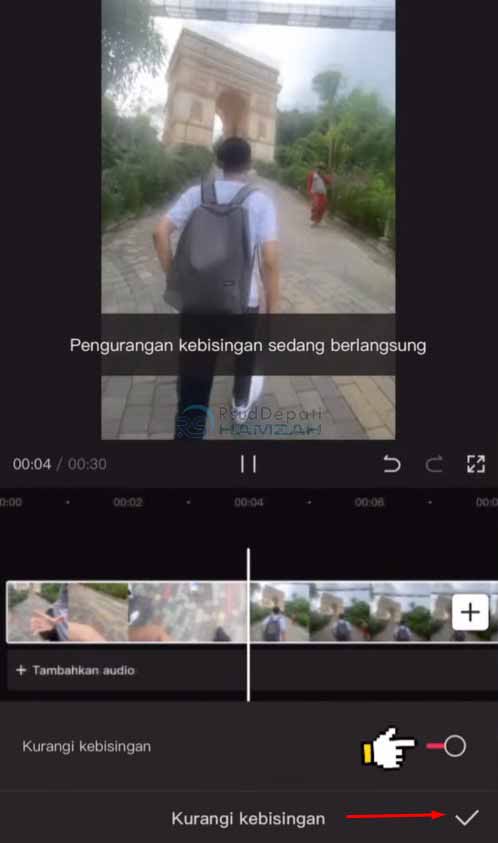 cara menghilangkan suara bising di video di capcut