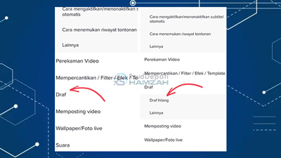 6. Pilih Draft dan Pilih Menu Draft Hilang