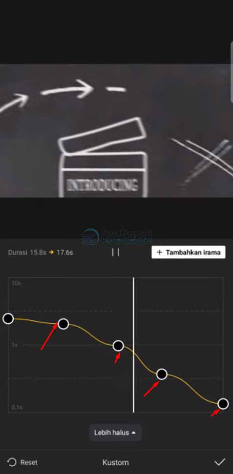 cara memperlambat video di capcut
