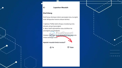 7. Klik Pilihan Tidak