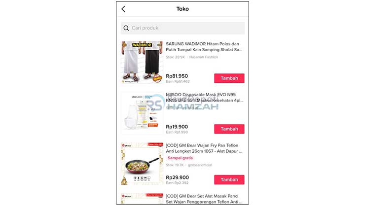 Cari dan Pilih Produk di TikTok