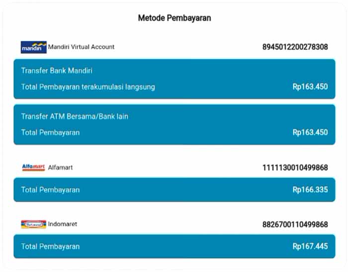 Contoh Nomor Pembayaran Tagihan Iconnet