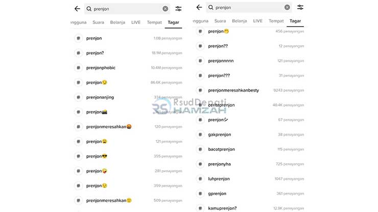 Contoh Penggunaan Kata Prenjon di TikTok