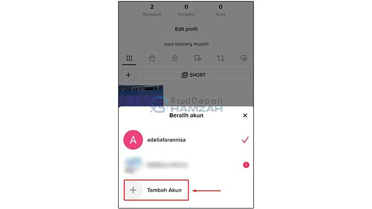 Ketuk Tambah Akun TikTok