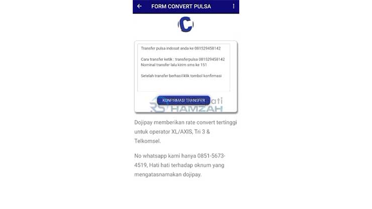 Klik Konfirmasi Transfer