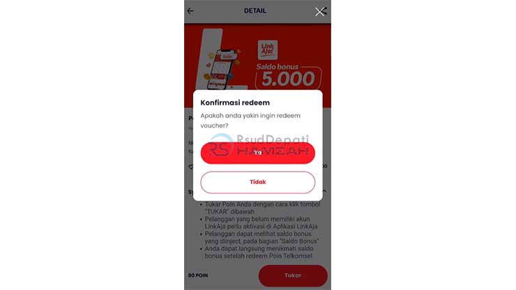 Konfirmasi Redeem