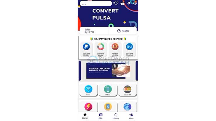 Login Aplikasi Dojipay Convert