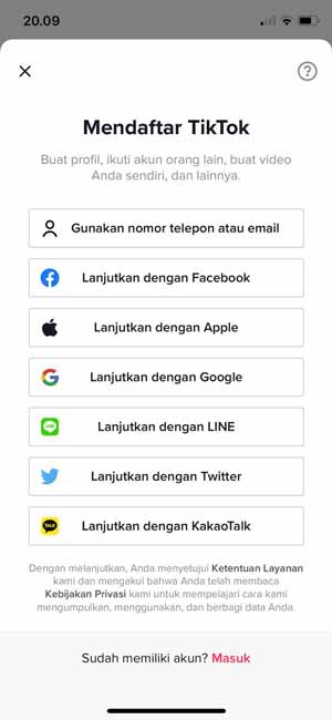 Metode Login Akun TikTok