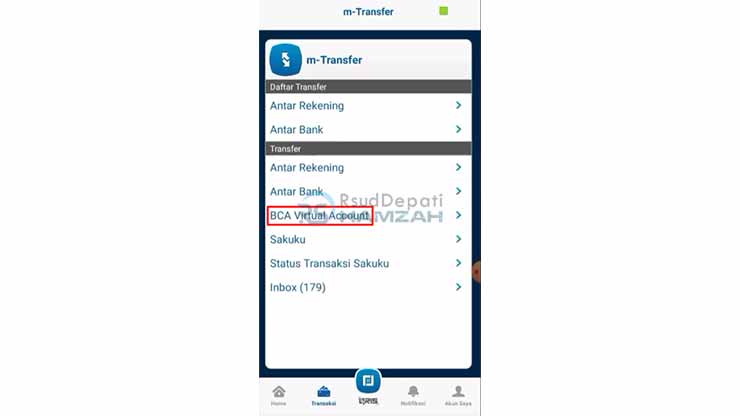 Pilih BCA Virtual Account