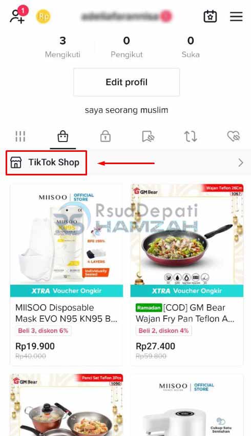 Pilih Menu TikTok Shop