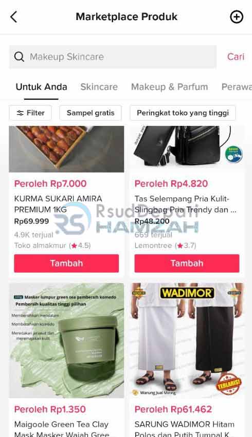 Pilih Produk TikTok Affiliate