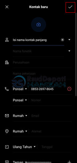 Simpan Kontak di WhatsApp