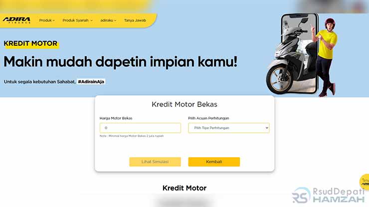 Simulasi Kredit Motor Bekas Adira