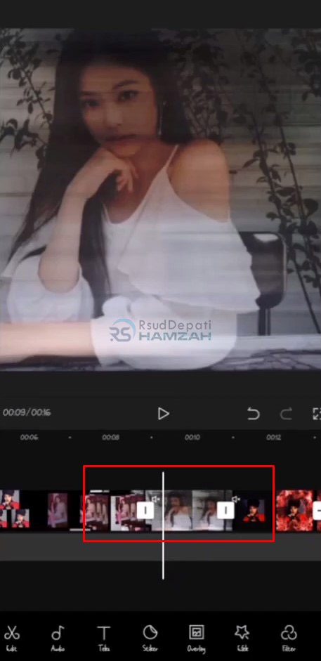 cara memotong video di tengah dengan capcut