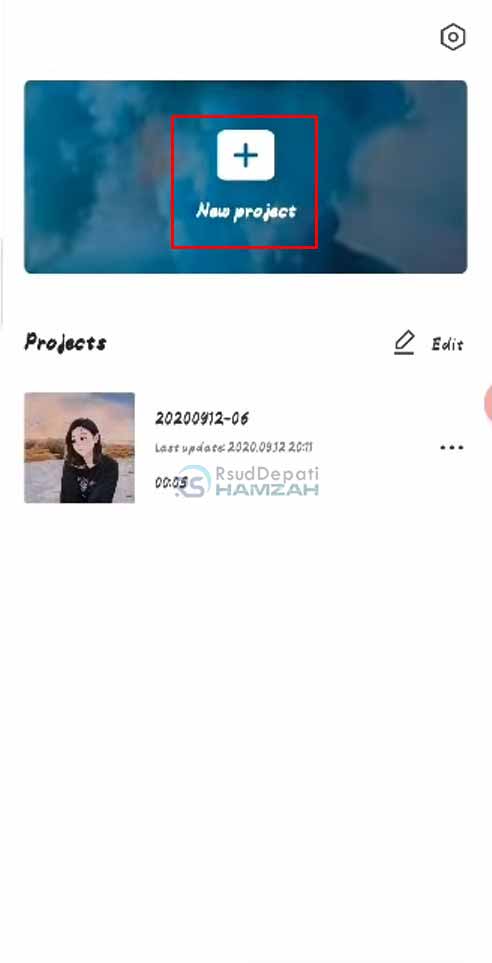 klik projeck baru