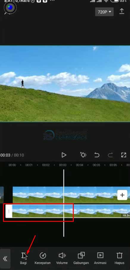 cara menghilangkan objek di video capcut