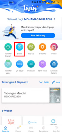 10. Pilih Menu Bayar