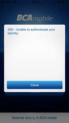 Arti BCA Mobile Error 205
