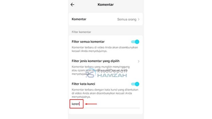 Buat Kata Kunci Komentar