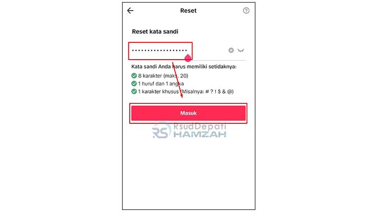 Buat Kata Sandi Akun TikTok