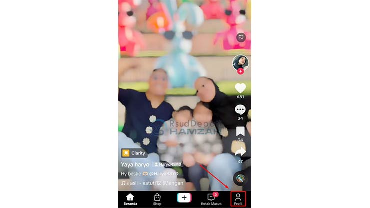 Buka Menu Profil Akun TikTok