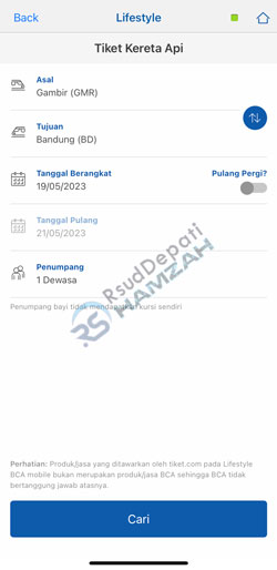 Input Data Pembelian Tiket Kereta Api