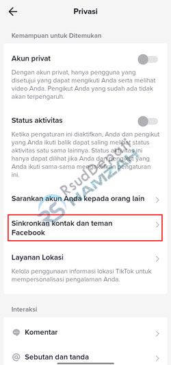 Ketuk Sinkronkan Kontak dan Teman Facebook