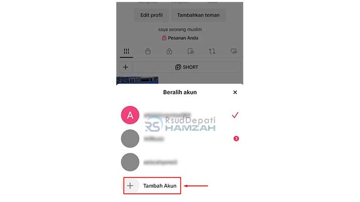 Ketuk Tambah Akun TikTok