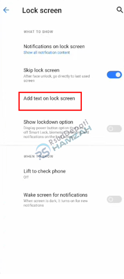 Ketuk Tambahkan Teks di Layar Kunci