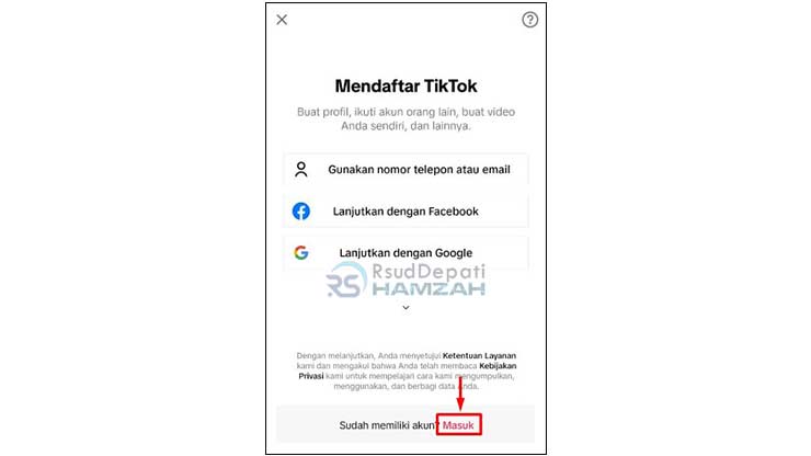 Ketuk Tombol Masuk