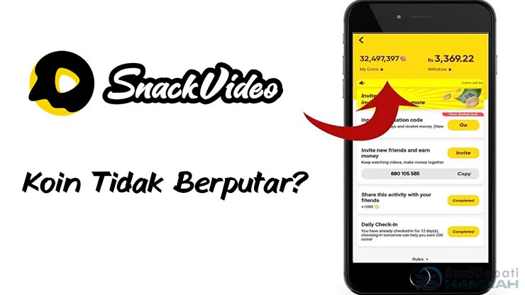 Koin Snack Video Tidak Berputar