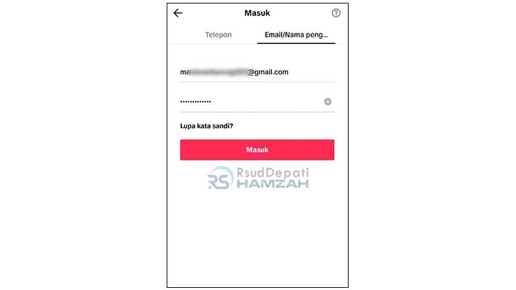 Lakukan Login Akun TikTok