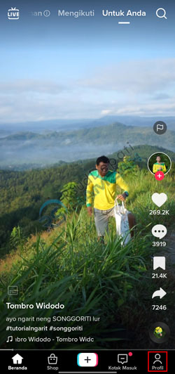 Masuk Menu Profil